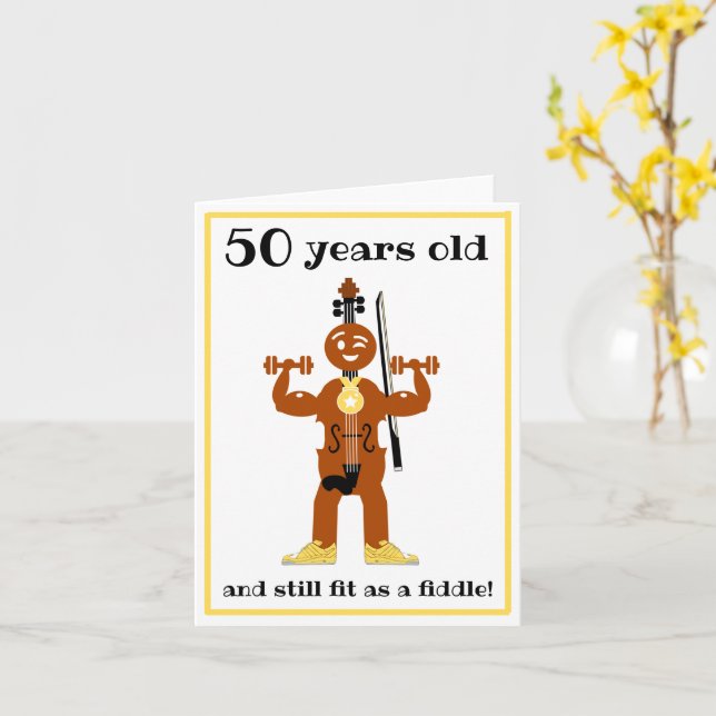 Carte Drôle comme un violon (Fleur jaune)