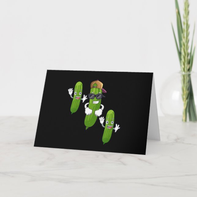 Carte Drôle Concombre Picket Danser Nourriture (Devant)