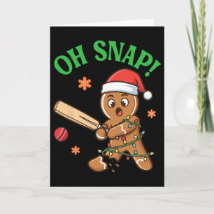 Carte Drôle Cookie de Noël Cricket Pain d'épice Oh Snap