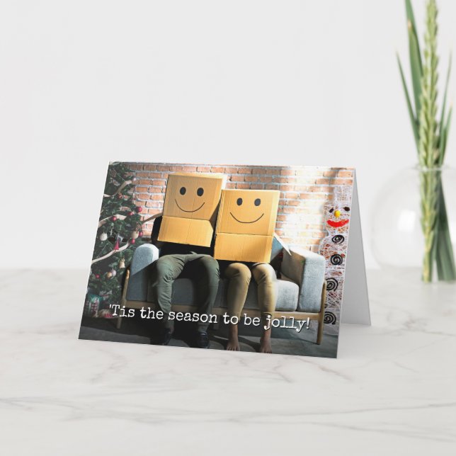 Carte Drôle Couple Festif à Noël (Devant)