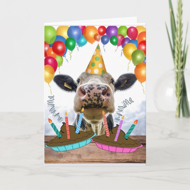 Carte Drôle Cow Pies Herd C'Était Yan Anniversaire (Devant)