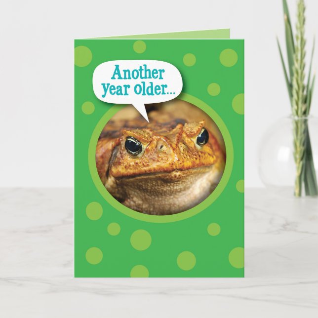 Carte Drôle Croaking Toad Anniversaire Salutation (Devant)