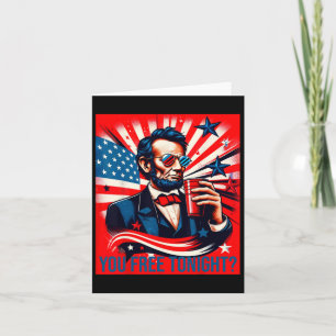 Carte Drôle d'Abe Lincoln 4 juillet patriotique américai