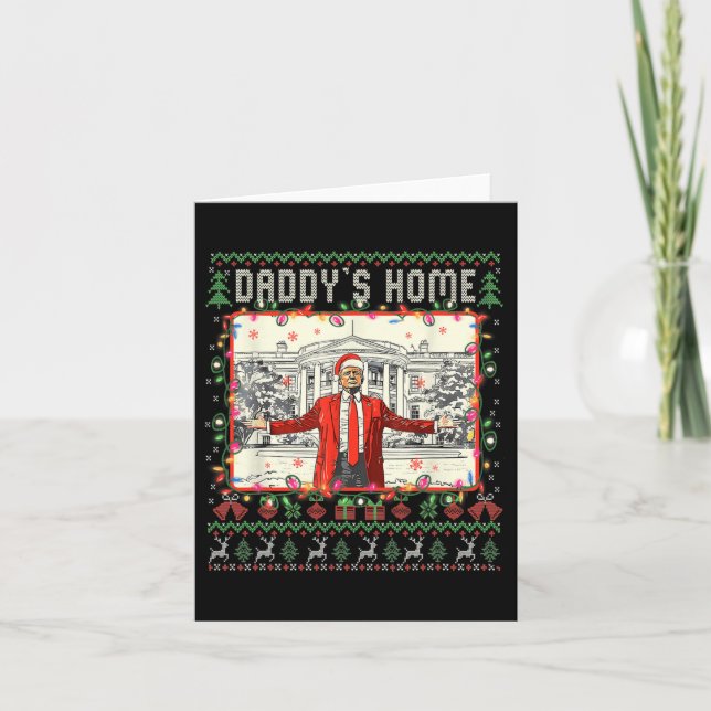 Carte Drôle Daddy Accueil Trump laide Sweater de Noël Xm (Devant)