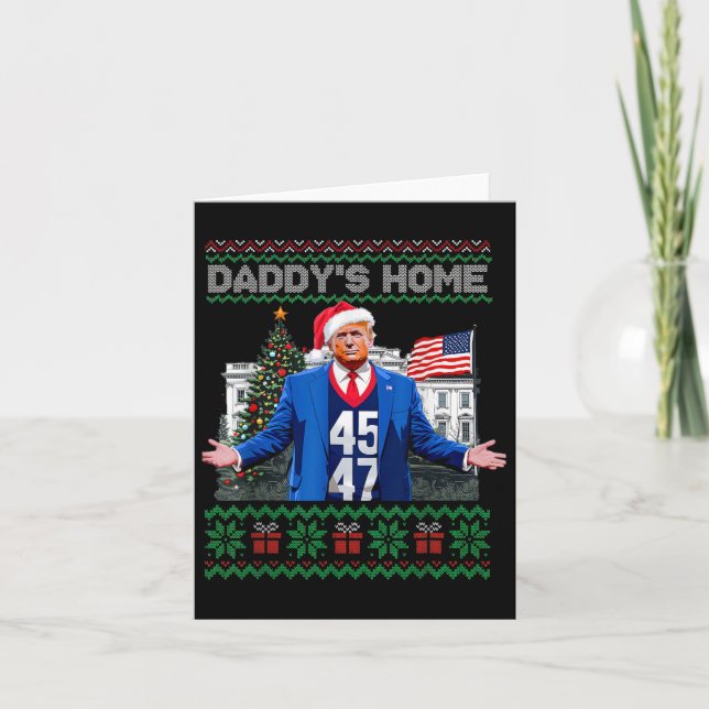 Carte Drôle Daddy's Home Trump laide pull de Noël Xm (Devant)
