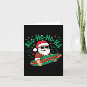 Carte Drôle d'Aloha-ho-ho-ha Santa surfeur Noël Hawaïen