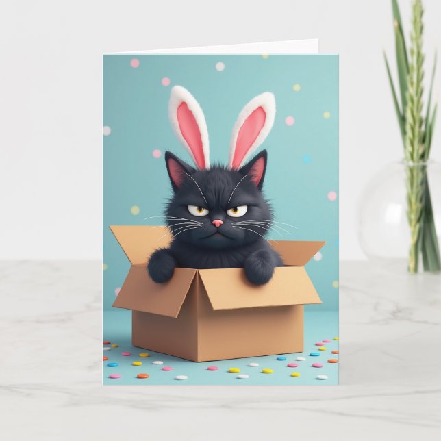 Carte drôle d'ami lapin grincheux (Devant)