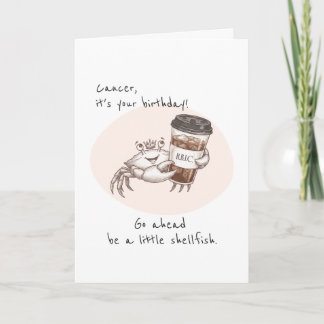 Carte drôle d'anniversaire - Cancer Zodiaque Crabe