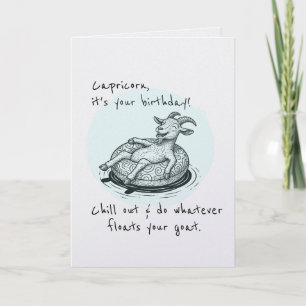 Carte drôle d'anniversaire Capricorne Zodiaque Chè