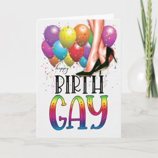 Carte drôle d'anniversaire GAY Femme Blanche Jambe