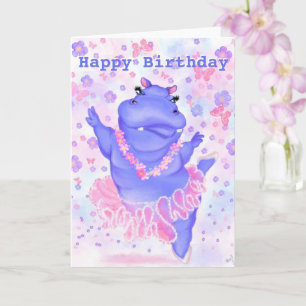 Carte drôle d'anniversaire Prima Ballerina Hippopo