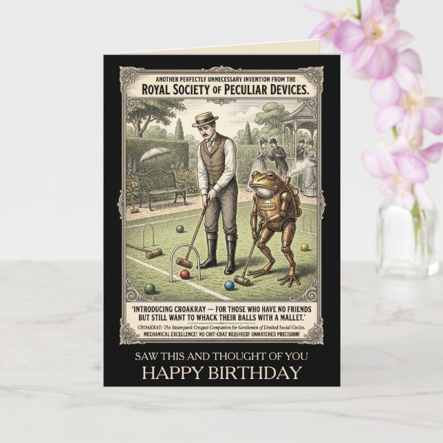 Carte drôle d'anniversaire Steampunk Victorien (Orchidée)