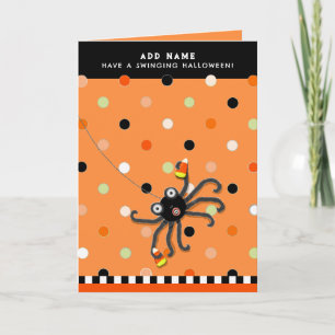 Carte Drôle d'araignée d'Halloween pour la tournée des f