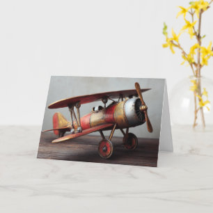 Carte Drôle d'avion biplan vintage personnalisé pour ann
