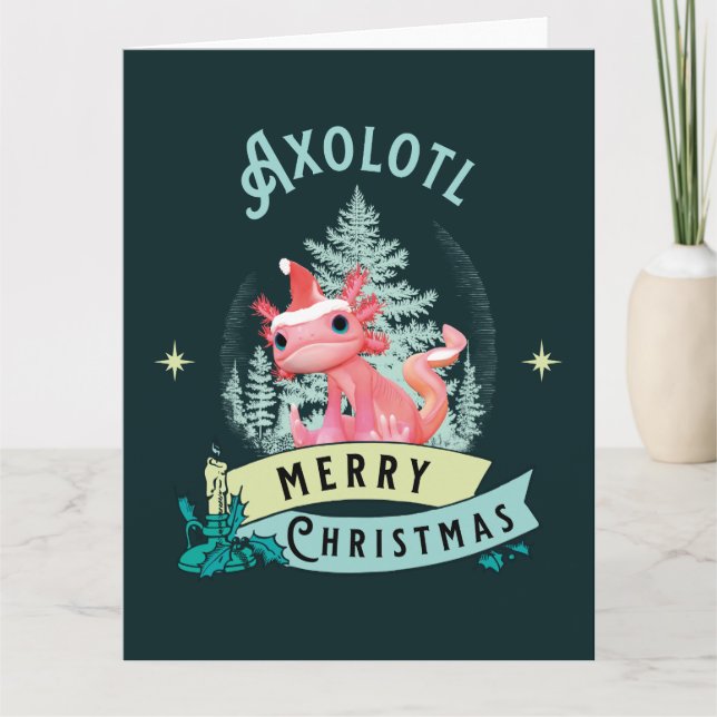 Carte Drôle d'Axolotl Joyeux Noël (Devant)