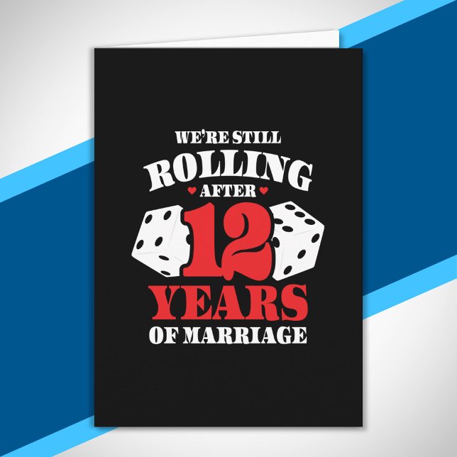Carte Drôle de 12e Anniversaire de Mariage pour les Coup (Créateur téléchargé)