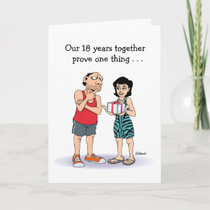 Carte drôle de 18e anniversaire de mariage pour ma