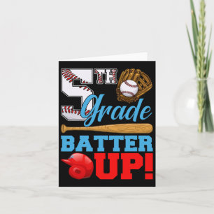 Carte Drôle de 5e année Batteur de baseball Premier jour