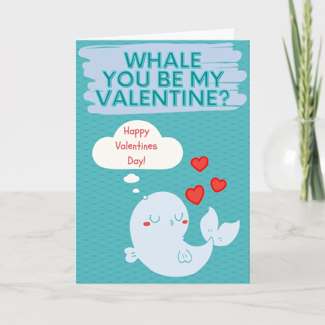 Carte drôle de baleine pour la Saint-Valentin (Devant)