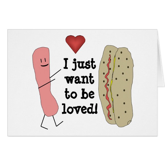 Carte drôle de bande dessinée de hot dog (Devant horizontal)