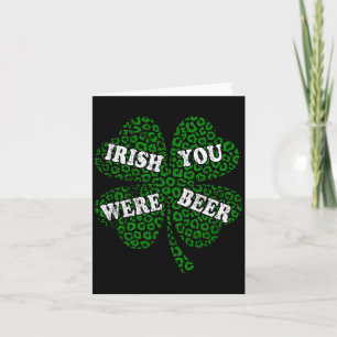Carte Drôle de bière irlandaise trèfle guépard jour de l
