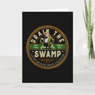 Carte Drôle de bière stout Trump Drain Swamp pour S Trum