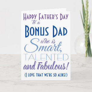 Carte Drôle de bonus de la fête des pères pour papa beau
