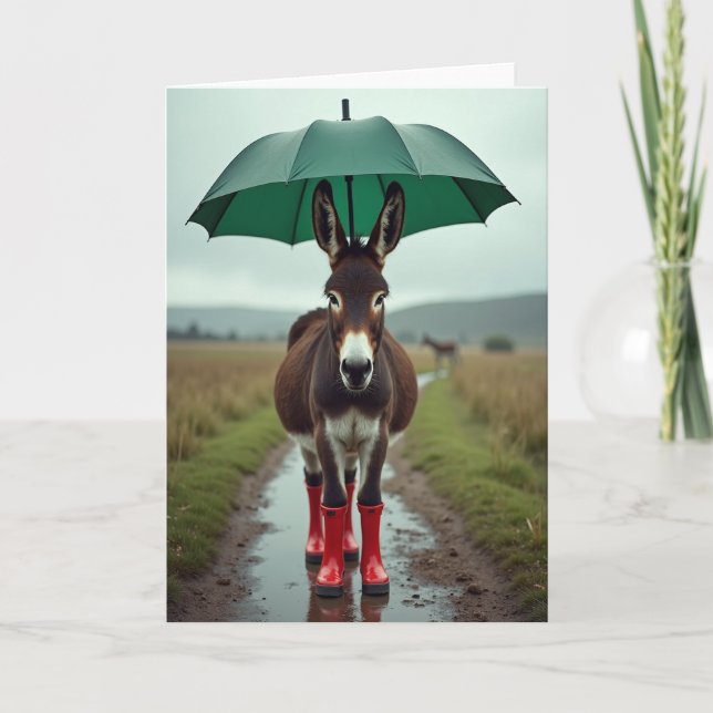 Carte drôle de bottes de pluie d'âne (Devant)