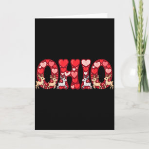 Carte Drôle de cerf de l'Ohio Fête du Midwest O-h-i-o à