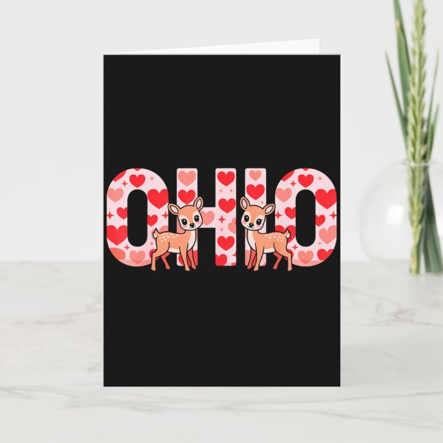 Carte Drôle de cerf de l'Ohio Fête du Midwest O-h-i-o en (Devant)