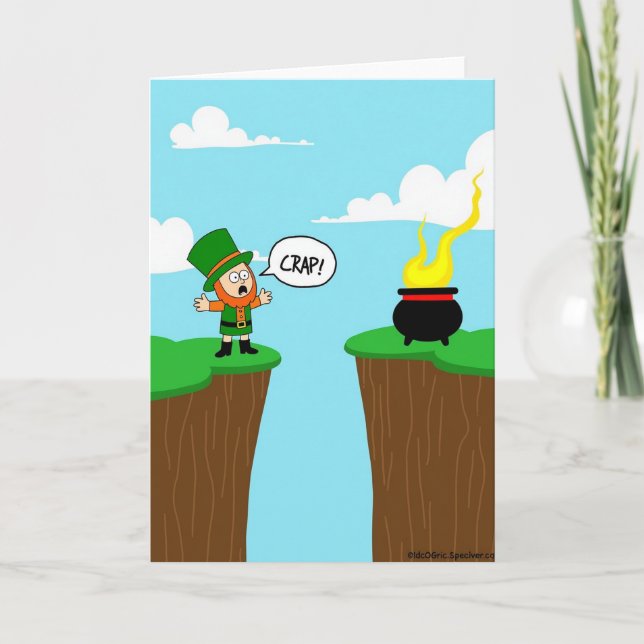 Carte drôle de chance de lutin de merde (Devant)