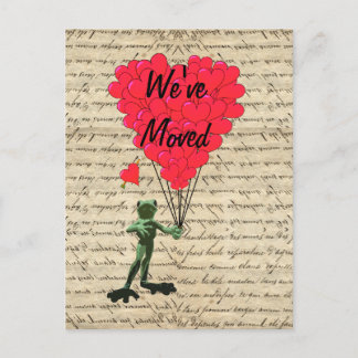 Carte drôle de changement d'adresse de grenouille