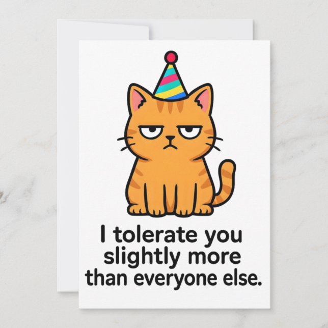 Carte drôle de chat - Amitié Merci (Devant)