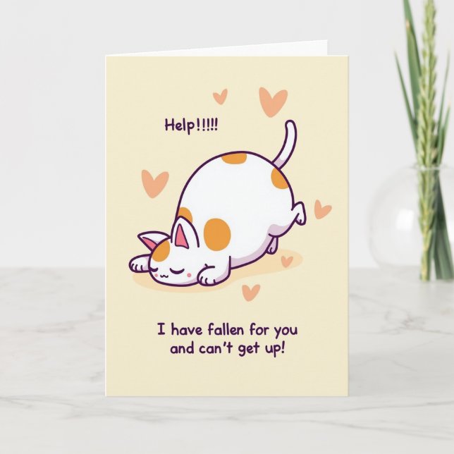 Carte drôle de chat amoureux pour vous (Devant)