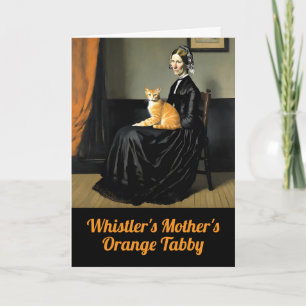 Carte Drôle de chat tigré orange de la mère du siffleur