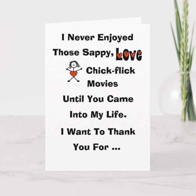 Carte drôle de chick-flick mièvre (Devant)