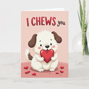 Carte drôle de chiot qui vous mâche
