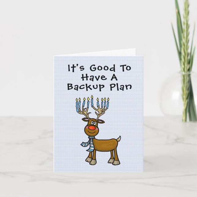 Carte drôle de Chrismukkah juive de Rudolph (Devant)