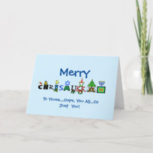 Carte drôle de Chrismukkah pour tout le monde Oups