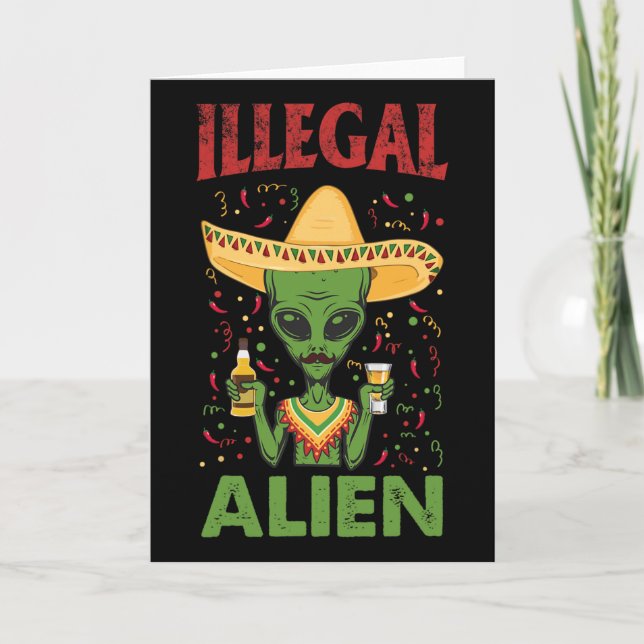 Carte Drôle de Cinco De Mayo Buveur d'étranger illégal  (Devant)