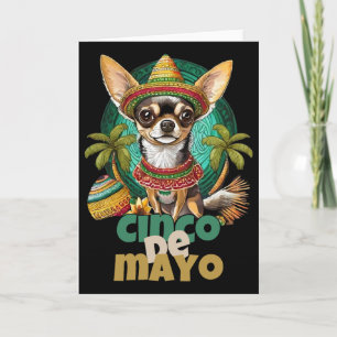 Carte Drôle de Cinco De Mayo conception de chien Chihuah