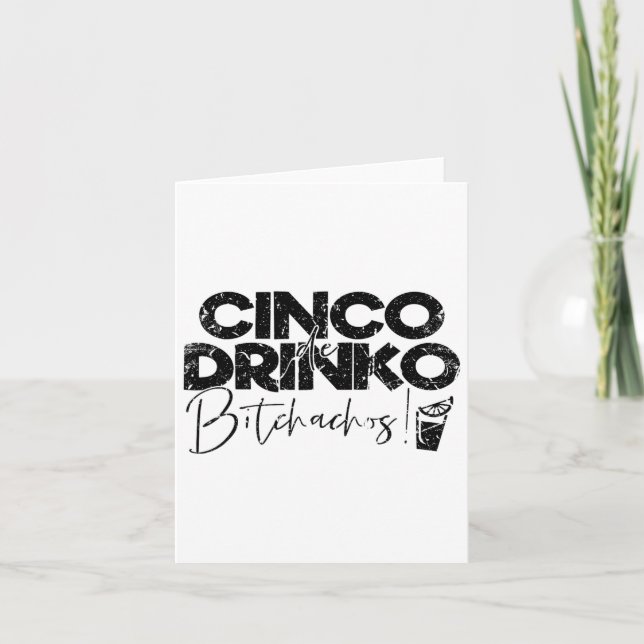 Carte Drôle de Cinco De Mayo Mexicain Cinco De Drinko Ac (Devant)