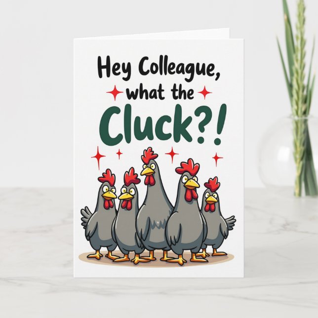 Carte drôle de collègue de poulet (Devant)