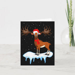 Carte Drôle de conception de neige de chapeau de Noël de