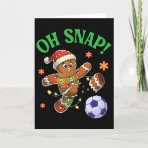 Carte Drôle de cookie de Noël de soccer au gingembre Oh