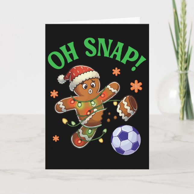 Carte Drôle de cookie de Noël de soccer au gingembre Oh  (Devant)