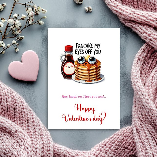Carte drôle de crêpe, je t'aime (Funny pancake my eyes off you I love you Card)