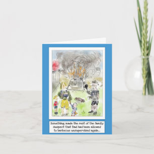 Carte drôle de cuisine BBQ pour Papa en bande dess