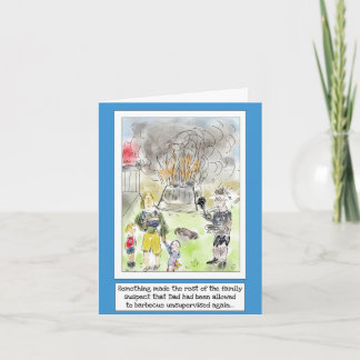 Carte drôle de cuisine BBQ pour Papa en bande dess