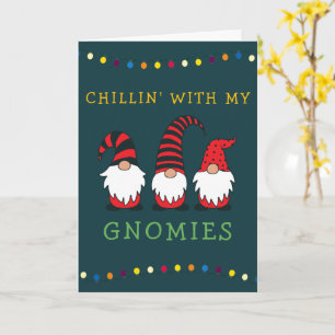 Carte Drôle de détente avec mes gnomes Noël jeu de mots 